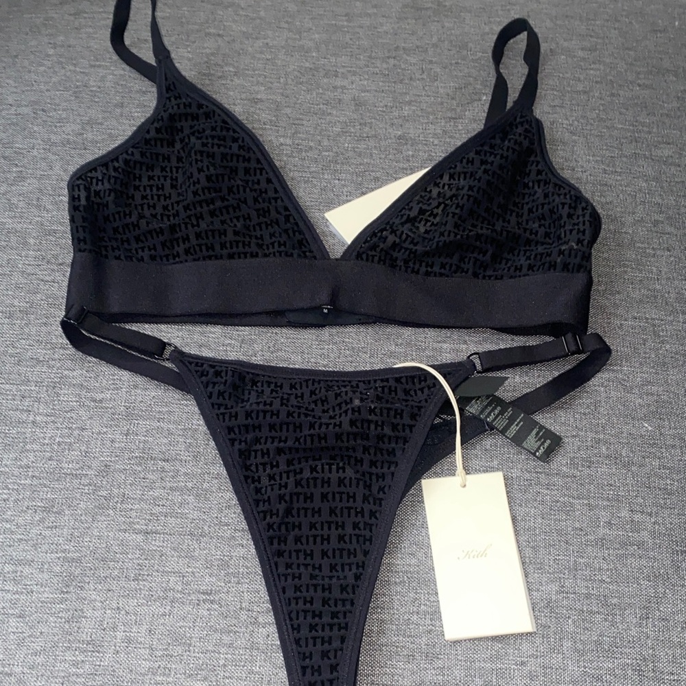 Kith Black Logo Lingerie Set